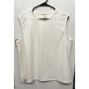 NWT Joie Womens Ivory White Sleeveless Muscle Tank Top Shirt Size XL